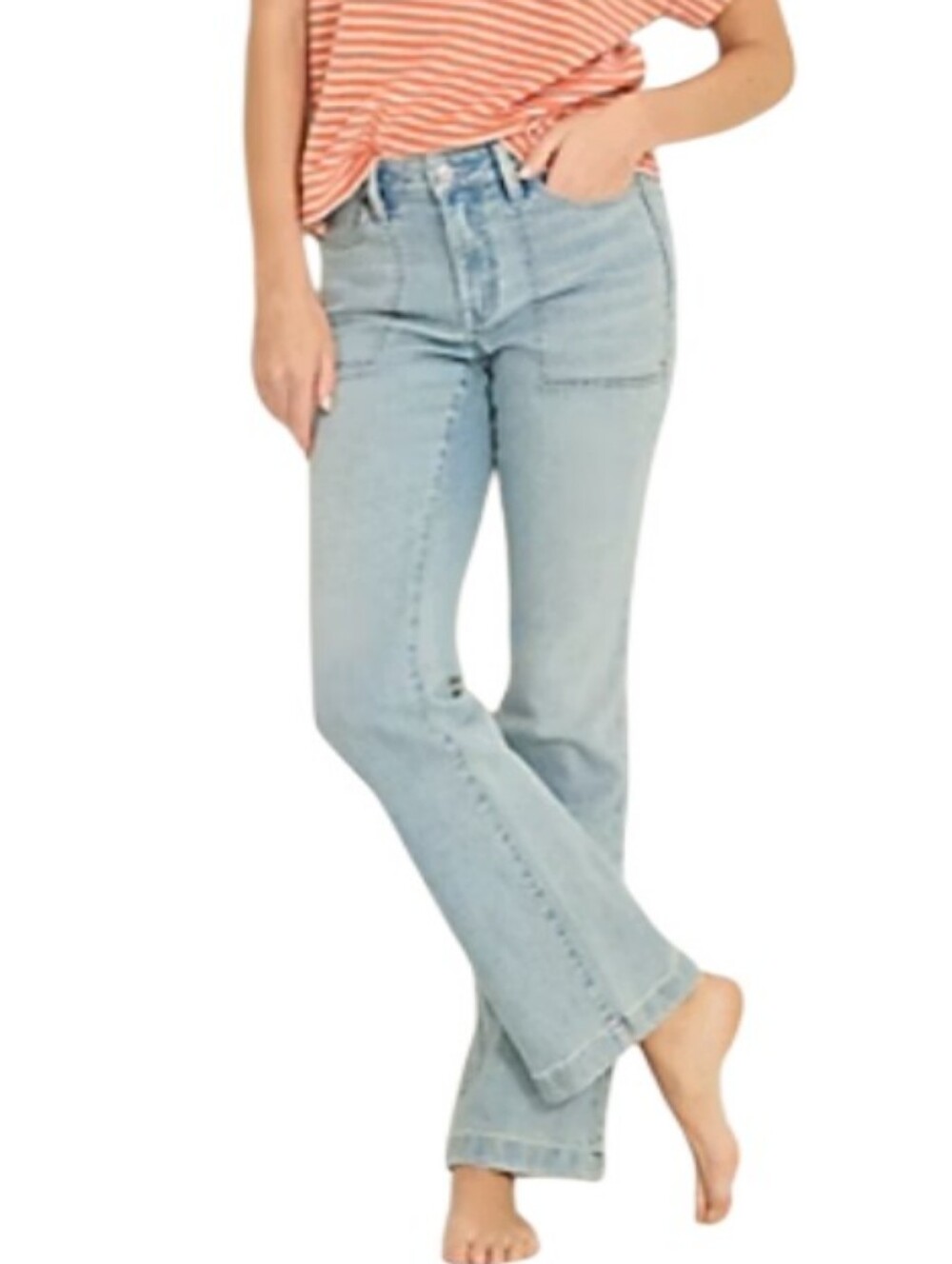 Tommy Bahama Mid-Rise Patch-Pocket Flare Denim Jeans